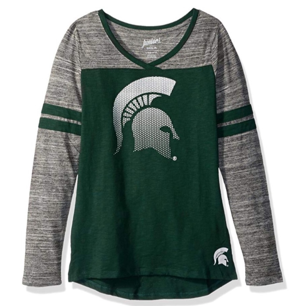 Michigan State Spartans L/S Football Tee NWT